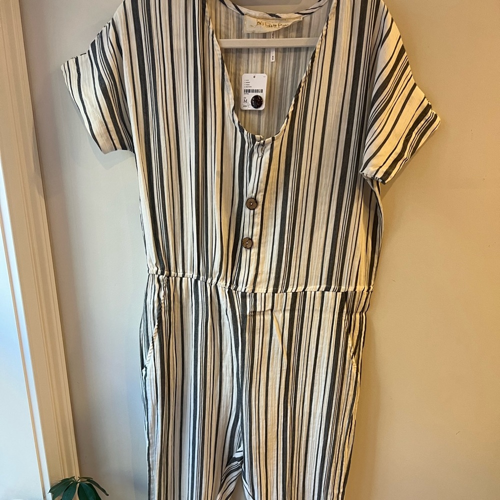 Free People Striped Jumpsuit (M)